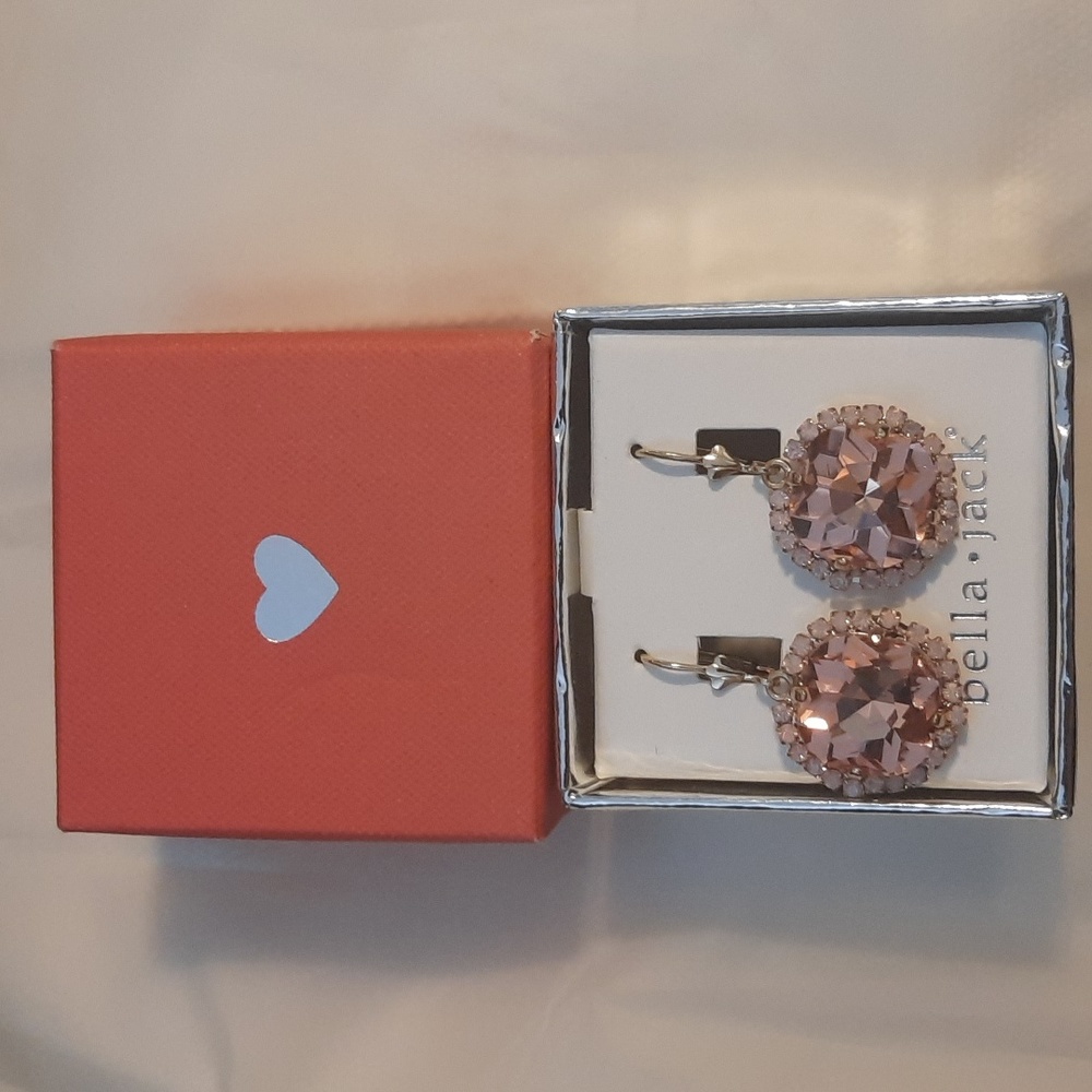 GORGEOUS Bella Jack Pink CZ Earrings New in Cute Box!